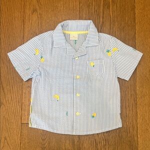 Striped Blue Kids Shirt with Fun Patterns